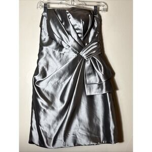 Love Silver Strapless Short Mini Dress Size Small
